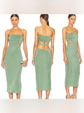 Revolve/Not Yours to Keep Arielle Strapless Cutout Midi Dress